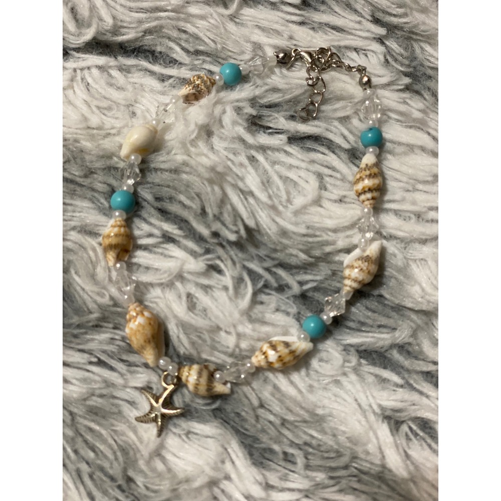Beach Shell Anklet Starfish Charm Boho Beaded Turquoise‎ Adjustable Women's